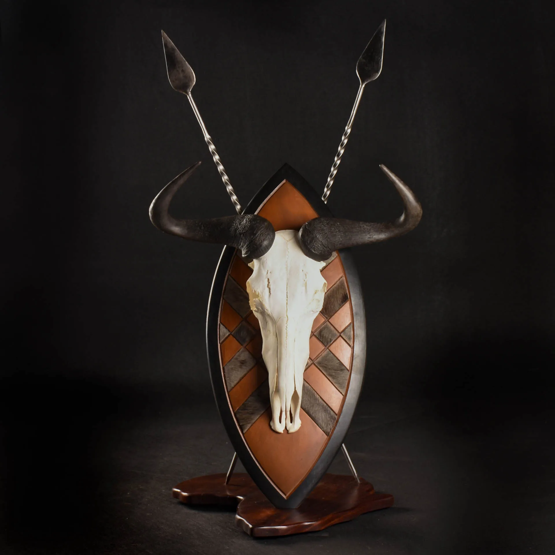 Blue WB Skull Zulu Floor Skull Mount — Highveld Taxidermists