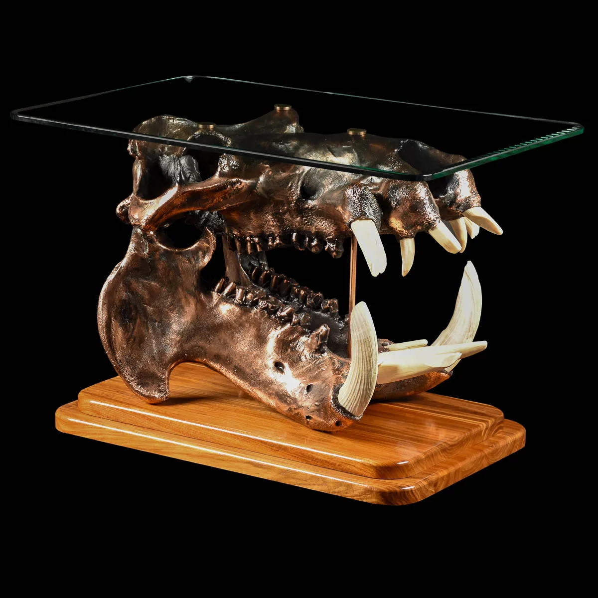 Hippo bronze table angle2 — Highveld Taxidermists