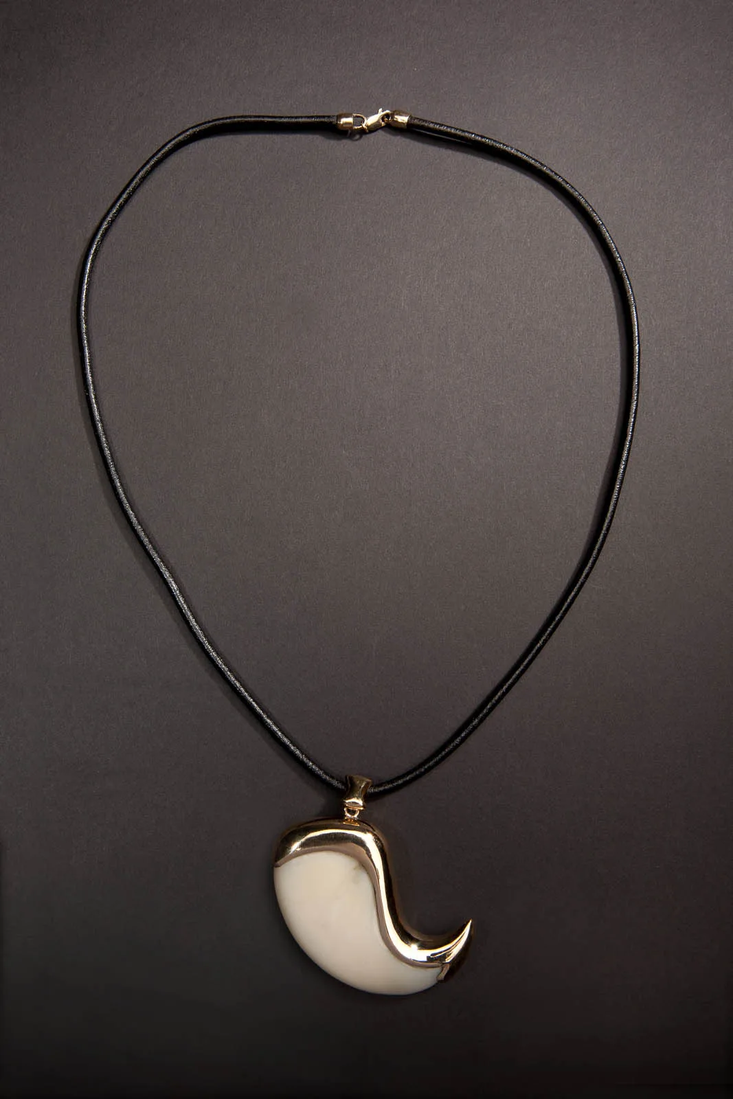 Tooth necklace black leather — Highveld Taxidermists