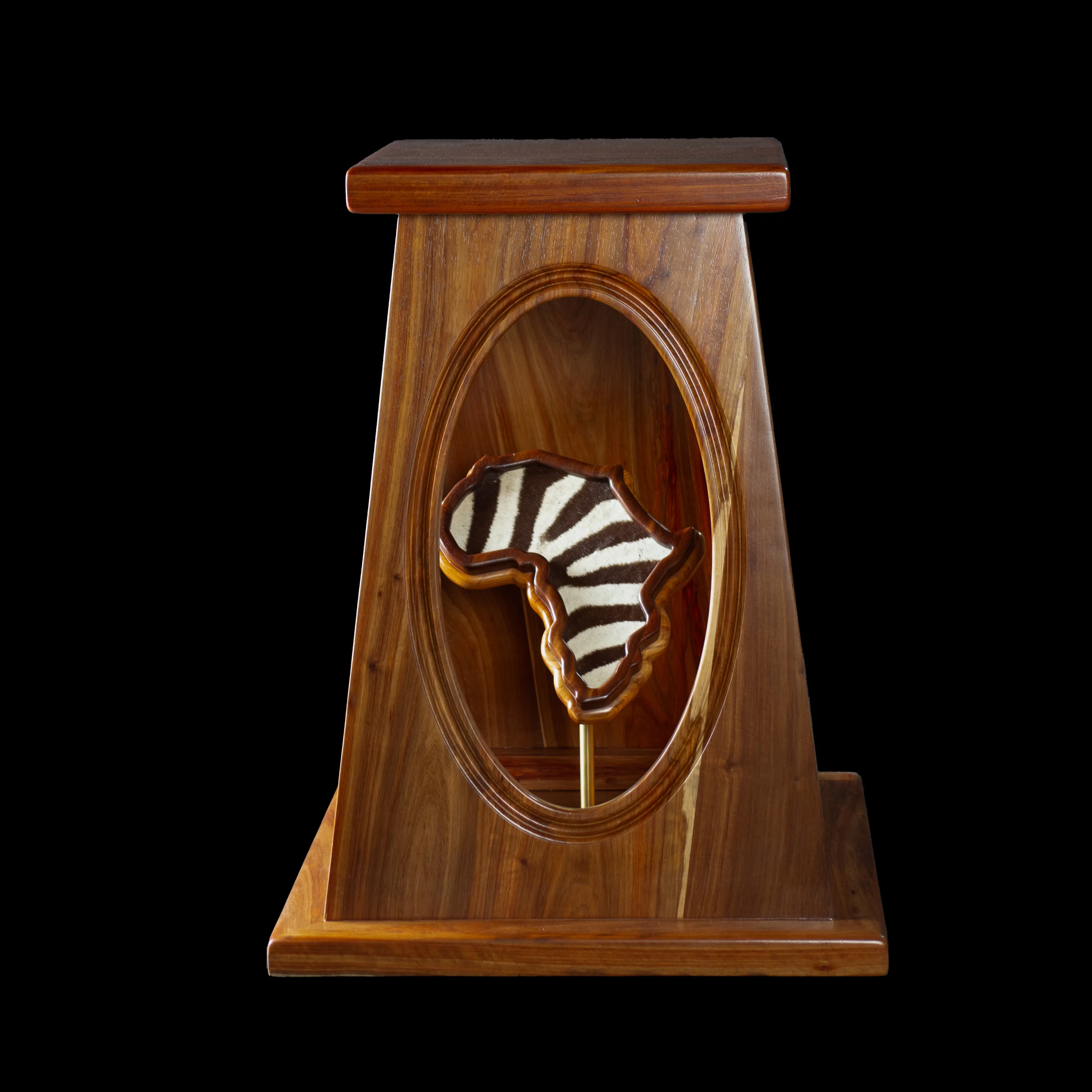 Square Kiaat Zebra 3D Pedestal — Highveld Taxidermists