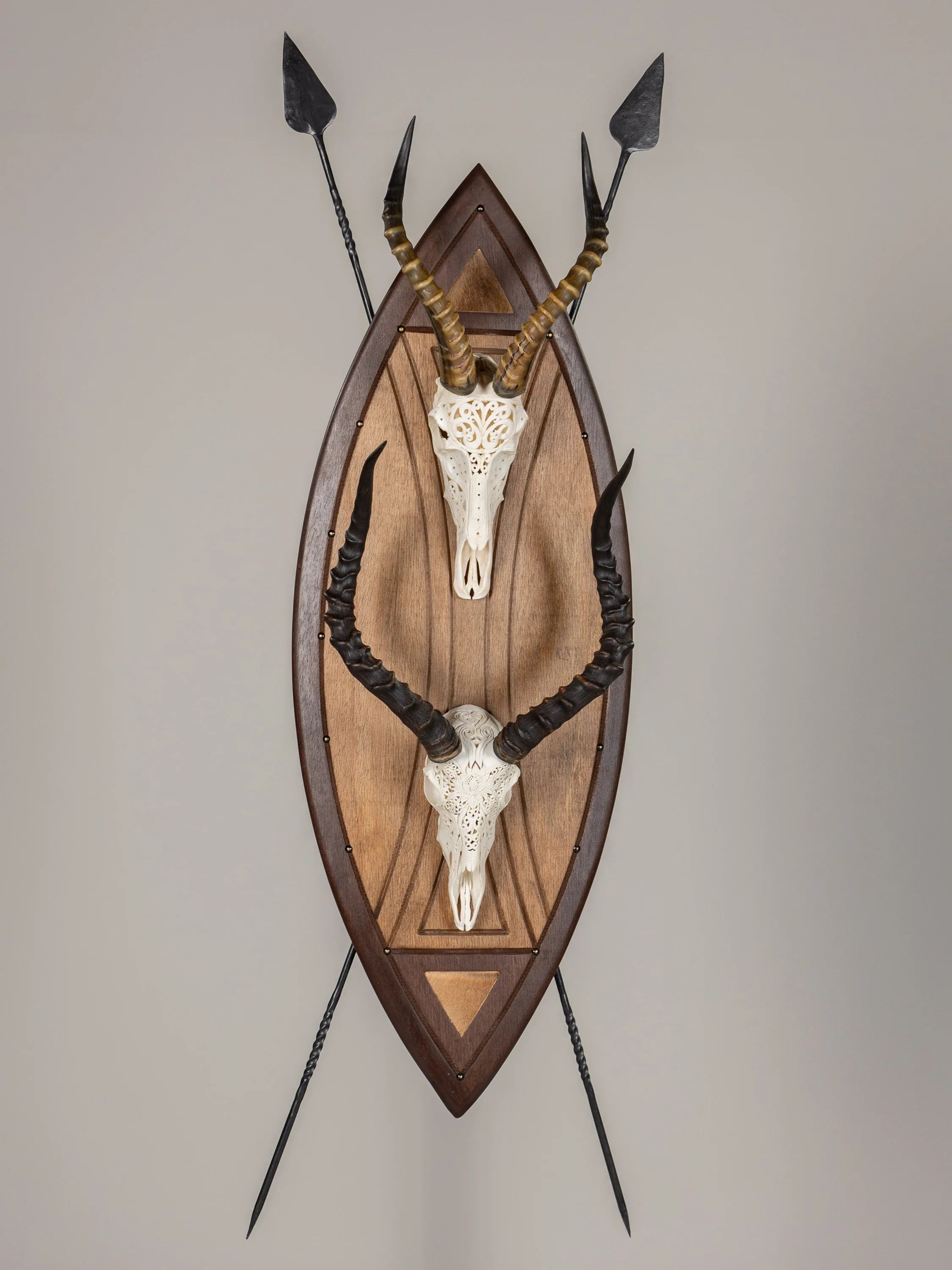 Blesbok Impala Skulls Zulu Carved — Highveld Taxidermists