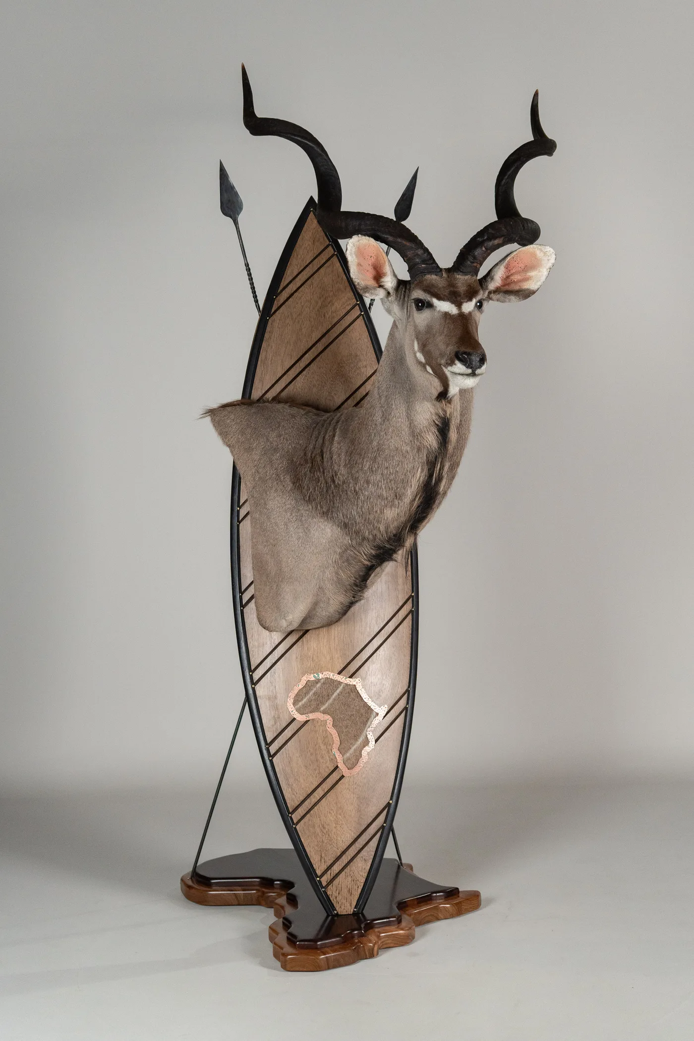 Kudu Zulu Shield Pedestal — Highveld Taxidermists